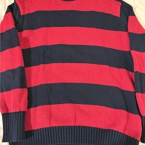Brandy Melville Striped Red and Black Crewneck Sweater